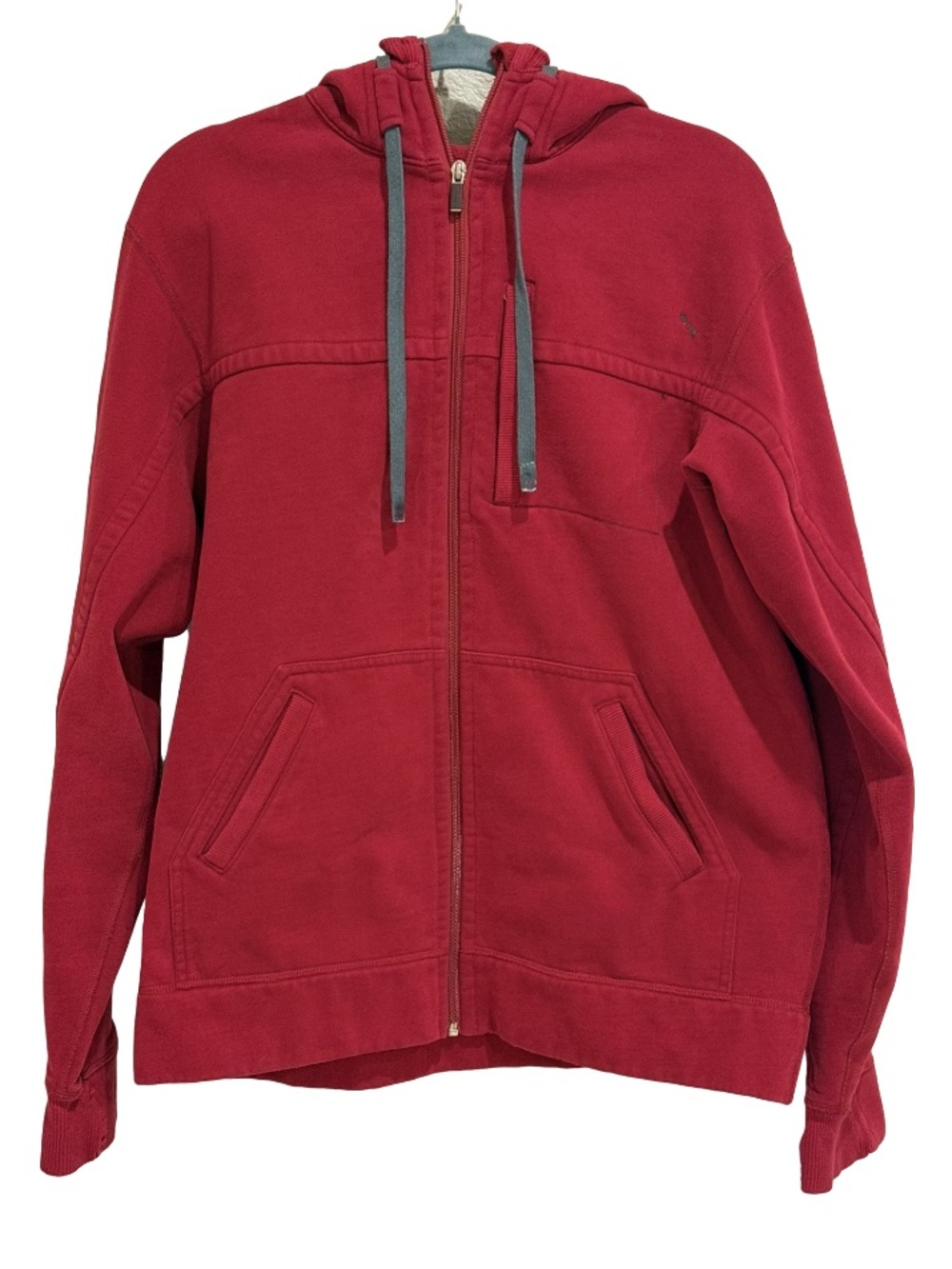 Lululemon Red Full Zip Hoodie Heavyweight Sweatshirt Size L